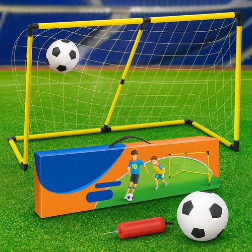 Kids football goal with soccer - with,