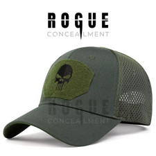 The Rogue Operators Hat Green Mesh Baseball Cap Army Airsoft Paintball Skull UK
