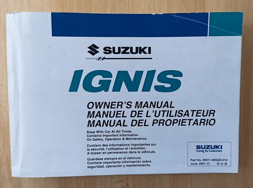 Suzuki ignis car owners manual - suzuki,