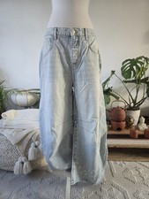 Free People We The Free Good Luck Mid-Rise Barrel Jeans Size 29 RRP £108