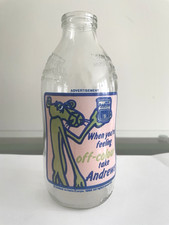 vintage PINK PANTHER milk bottle ornament 1986 ANDREWS advertisement UNIGATE