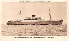 Union Castle Line S.S. Braemar Castle Shipping Postcard Posted in South A (D005)