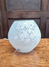 IKEA KNUBBIG Glass Cherry Blossom White Table Lamp