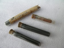 3 x glass tubes vintage propelling pencil refils leads 1 x eraser Poyntworth