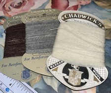 Vintage 1950s Chadwick’s Pure Wool & Wool/nylon Mending Yarn 3 Cards  Display