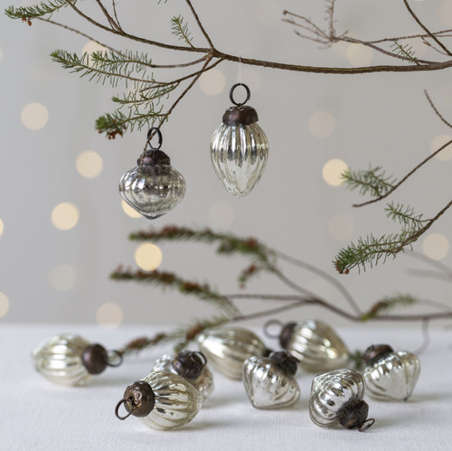 Silver mini baubles small - silver,