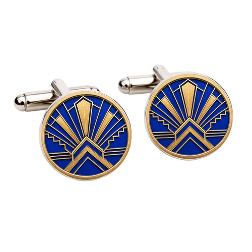 Blue gold art - gold, cufflinks