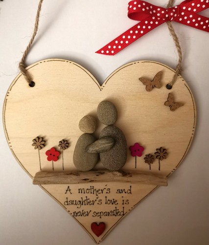 Pebble art mother - pebble, daughter