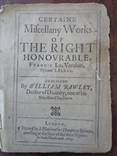 1629 CERTAINE MISCELLANY WORKS OF FRANCIS BACON VISCOUNT ST ALBAN VERULAM ALBANS