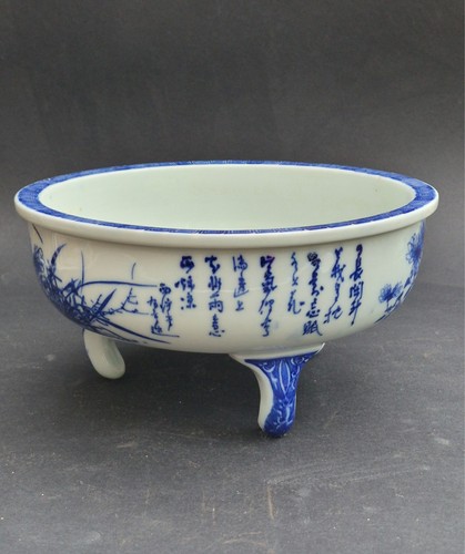 Chinese blue white tripod - chinese,