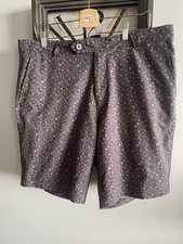 Men’s Bunker Mentality Golf Shorts Paisley Grey Waist 36 Inch Pockets