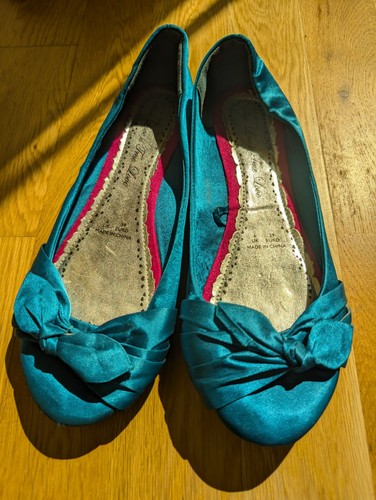 Teal blue green satin bow - , red