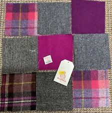 Harris Tweed Patchwork Bundle 5.5inch Squares pinks and grey mix