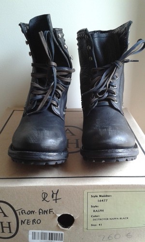Ash ralf black leather boots - black,
