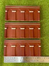 Model Railway  scenery 00 Gauge Retaining Walls - Lvl 2 Red x3