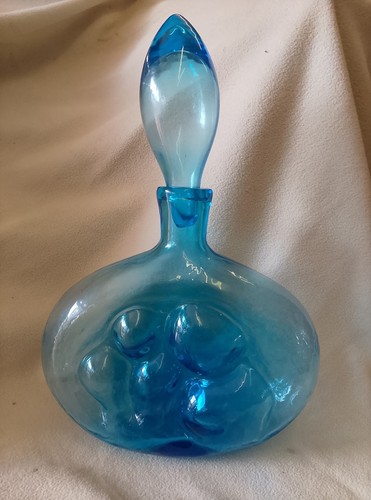 Blue blenko bubble decanter - blue,