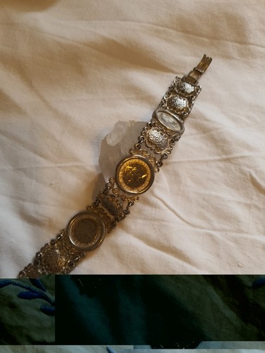 Silver tone sixpence bracelet - sixpence,