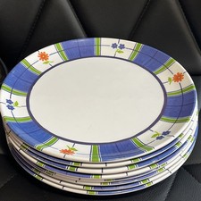Set Of 8 Melamine Plates 24.5cm Diameter Ideal For Camper Van, Motorhome, Picnic