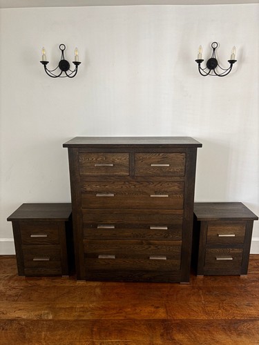 Solid oak chest drawers and - chest,