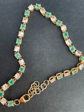9ct emerald bracelet 10k catch   hallmarked 9ct 375