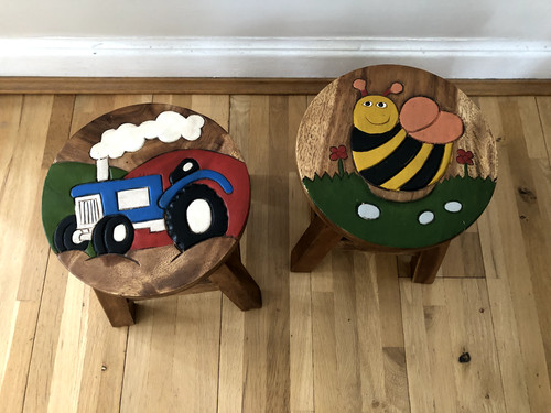 Pair kids wooden stools - pair,