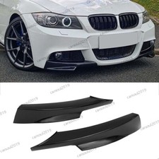 Front Bumper Side Splitter Lip For BMW E90 E91 M Sport 2009-2012 LCI Gloss Black