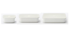 MUJI Enamel Storage Container with Valve Lid L M S set