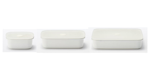 Muji enamel storage container - storage,