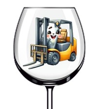 12x Colourful Forklift Truck Vinyl Sticker Decal Tumbler Wine Glass Bottle Mug