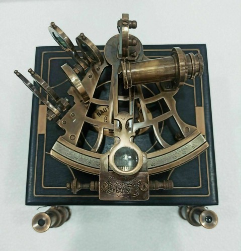 Antique sextant nautical brass - sextant,