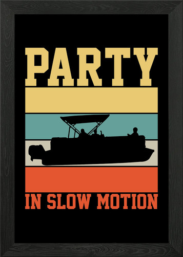 Pontoon boat boating retro - boating,