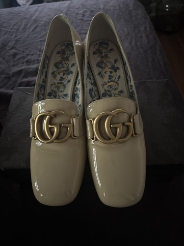 Gucci ebony beige mules sz - gucci,