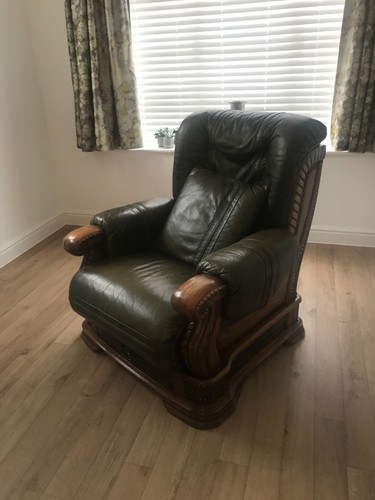 Leather antique armchair - leather,