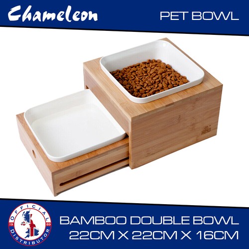 Ceramic double pet bowls with - ceramic,