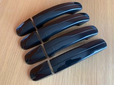 GLOSS BLACK DOOR HANDLE COVERS FITS FORD CUSTOM TRANSIT VAN TOURNEO 2012+