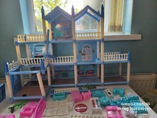 Children's Blue Dollhouse with