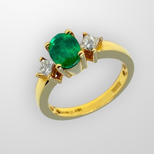 Gold ring emerald diamond - ring,