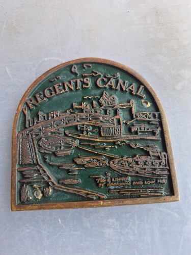 Brass canal boat plaque - brass,