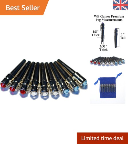Chrome cribbage pegs in - 9,