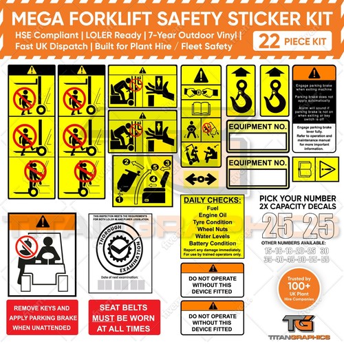 Mega forklift safety sticker - mega,
