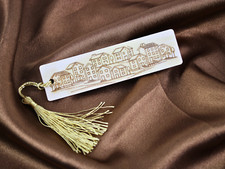 Personalised New Home Wooden Engraved Bookmark for Gift - Golden Tassel Included