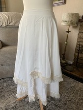 Maxi Skirt Boho Hippy Festival Layered Hand Sewn Fringe Lace OOAK Detail Whimsy 