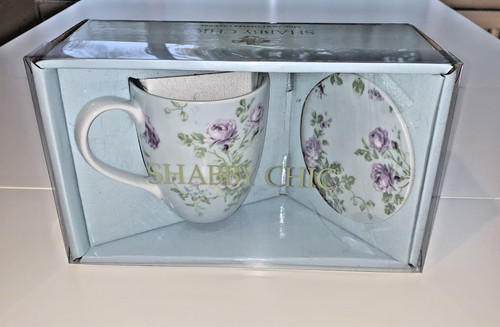 Shabby chic mug and coaster - shabby,