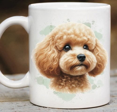 Miniature poodle dog - poodle, mug