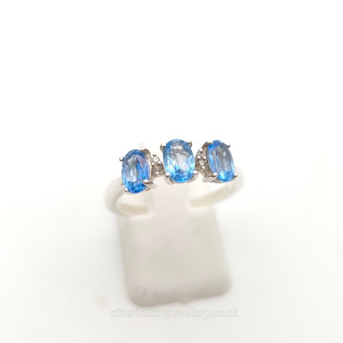 Sterling silver three oval cut - silver,