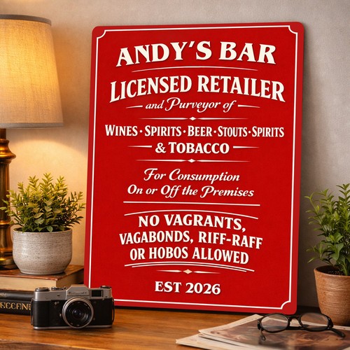 Personalised vintage bar metal - vintage,