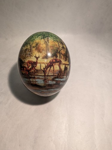 Ostrich egg artwork painted - ostrich,
