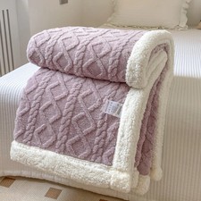 Winter Blanket Thickened Fluff Plush Double-sided Colour Double-layer Throw