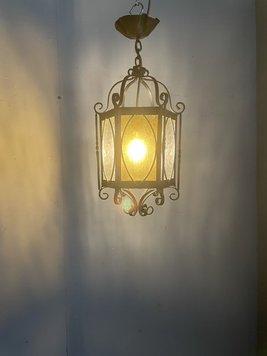 Wrought iron glazed hexagonal