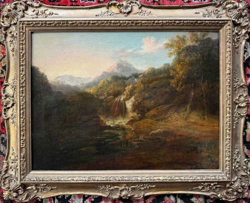 Antique oil painting landscape - oil,